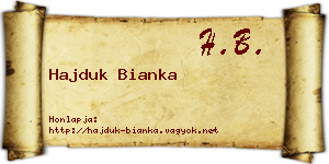 Hajduk Bianka névjegykártya